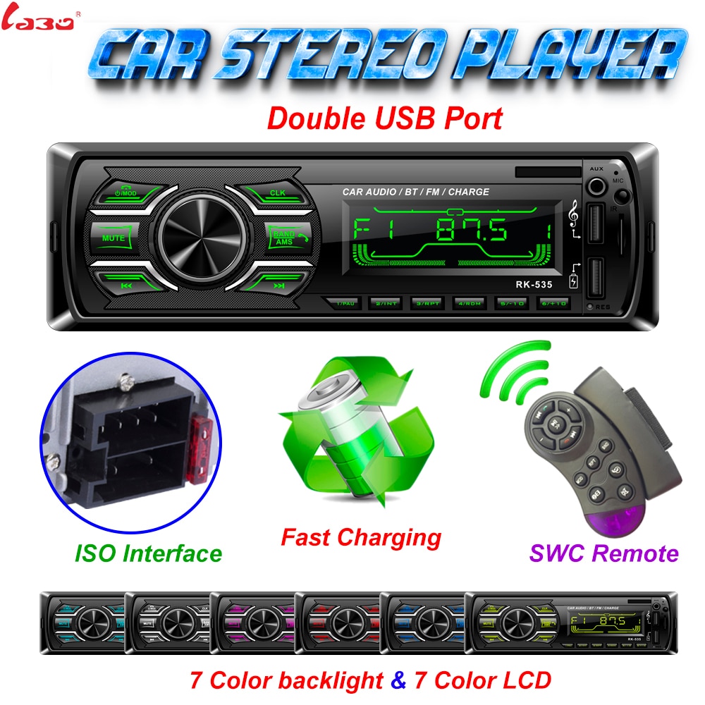 NEW 12V Car Radio Player Bluetooth Stereo FM MP3 USB SD AUX Audio Auto Electronics autoradio 1 DIN Radio Direction controller