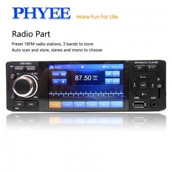 1 Din Mirror Link Car Radio Bluetooth Autoradio Touch Screen Auto Stereo Video HD MP5 Player USB TF Aux ISO Head Unit JSD-3001