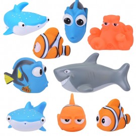 Cute Animal Baby Bath Toys for Children PVC Float Squeeze Sound Dabbling Toys Kids Clown fish Bathroom Pinch Spray Toy