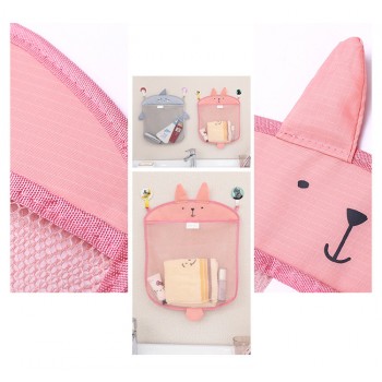 Cartoon Cute Bathroom Hanging Storage Basket Baby Kids Bathing Toy Storage Organizer Bathroom Folding Mesh Storage Basket