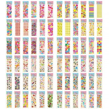 20Sheets/Lots Wholesale Scrapbooking Bubble Puffy Stickers Kawaii Emoji Reward Kids Toys For Children Factory Direct Sales 1-m20