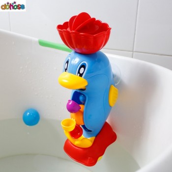 Kids Shower Bath Toys Cute Duck Waterwheel Dolphin Toys Baby  Faucet Bathing Water Spraying Tool Wheel Type Dabbling Toy No box