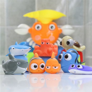 8pcs/set Baby Bath Toys Kids Funny Soft Rubber Float Spray Water Squeeze Toys Tub Rubber Bathroom Play Animals For Children #TC