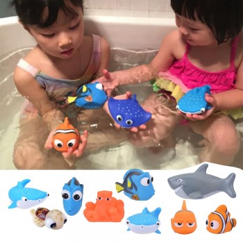 8pcs/set Baby Bath Toys Kids Funny Soft Rubber Float Spray Water Squeeze Toys Tub Rubber Bathroom Play Animals For Children #TC