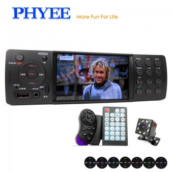 4 Auto Radio Car Stereo 1 Din Bluetooth Autoradio MP5 HD Video Player MP3 USB TF Aux Remotes In-dash Head Unit PHYEE VX-4202ABT