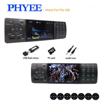 4 Auto Radio Car Stereo 1 Din Bluetooth Autoradio MP5 HD Video Player MP3 USB TF Aux Remotes In-dash Head Unit PHYEE VX-4202ABT