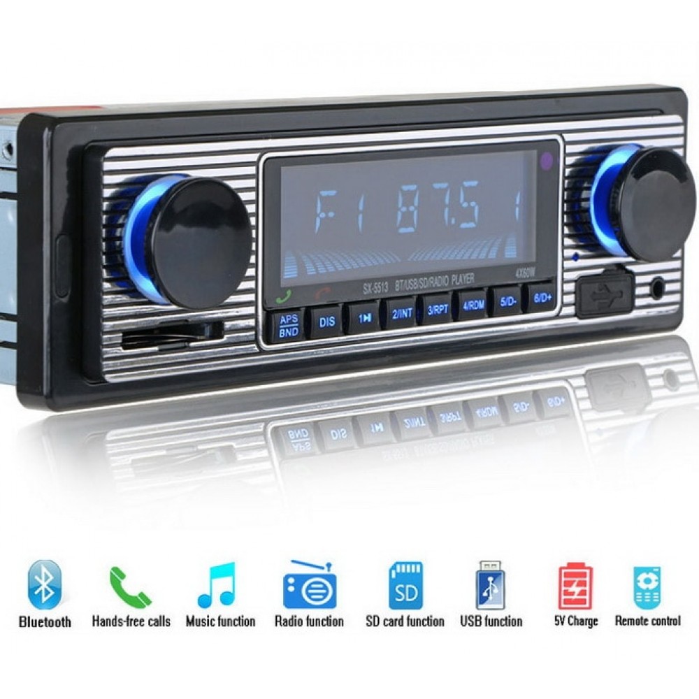 by DHL/Fedex 10pcs Bluetooth Vintage Car Radio MP3 Player Stereo USB AUX Classic Car Stereo Audio