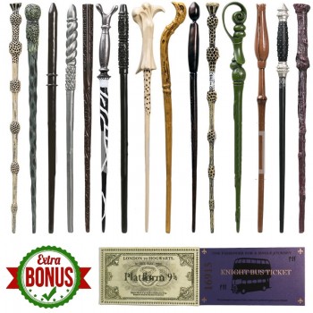 17 Kinds of Harri Potter Magic Wand with Box Voldemort Ron Hermione Dumbledore Luna Magic Wand Hogwarts Train Ticket