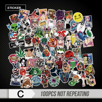100 Pcs Mixed funny Stickers for Luggage Laptop Skateboard Bicycle Motorcycle Car Styling Decals Fashion Cool Waterproof Sticker