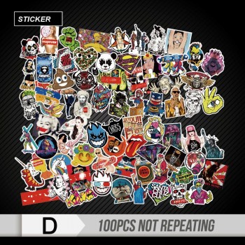 100 Pcs Mixed funny Stickers for Luggage Laptop Skateboard Bicycle Motorcycle Car Styling Decals Fashion Cool Waterproof Sticker