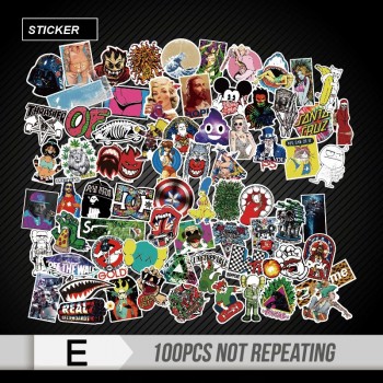 100 Pcs Mixed funny Stickers for Luggage Laptop Skateboard Bicycle Motorcycle Car Styling Decals Fashion Cool Waterproof Sticker