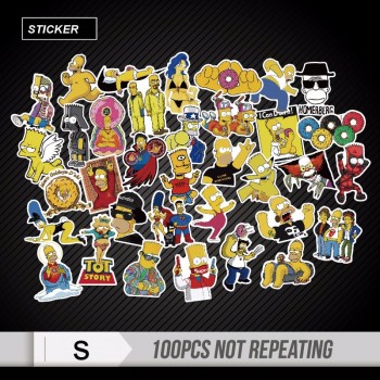100 Pcs Mixed funny Stickers for Luggage Laptop Skateboard Bicycle Motorcycle Car Styling Decals Fashion Cool Waterproof Sticker