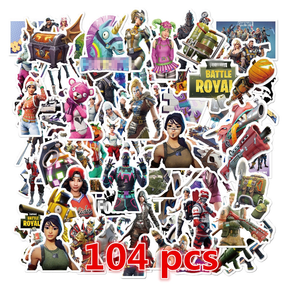 40/46/100/104pcs Fortnited Battle Royale Graffiti Sticker Fortnight Stickers For Moto car suitcase laptop Skateboard Sticker