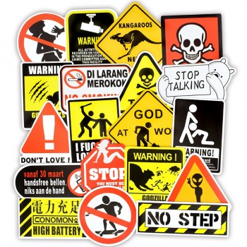 50 PCS Warning Stickers Danger Banning Signs Reminder Waterproof Decal Sticker to DIY Laptop Motorcycle Luggage Snowboard Car