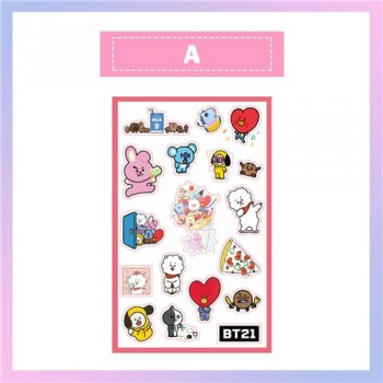 New Hot BT21 Stickers Fashion DIY Craft Photo Album Kpop BTS Stationery Bangtan Boys Scrapbooking For Baby Gifts