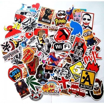 200pcs New Cartoon Random Color Sticker Hot Wholesale DIY Vinyl Decal Graffiti Sticker Bomb Laptop Waterproof Stickers Skate