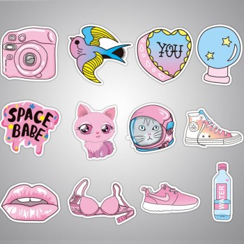 60pcs Cute Pink Girl Series Sticker Graffiti Punk JDM Cool Stickers for Kids Sticker on Laptop Skateboard Suitcase  Bike  Helmet