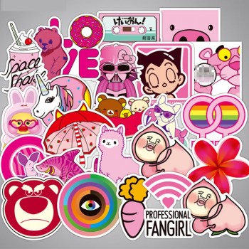 60pcs Cute Pink Girl Series Sticker Graffiti Punk JDM Cool Stickers for Kids Sticker on Laptop Skateboard Suitcase  Bike  Helmet