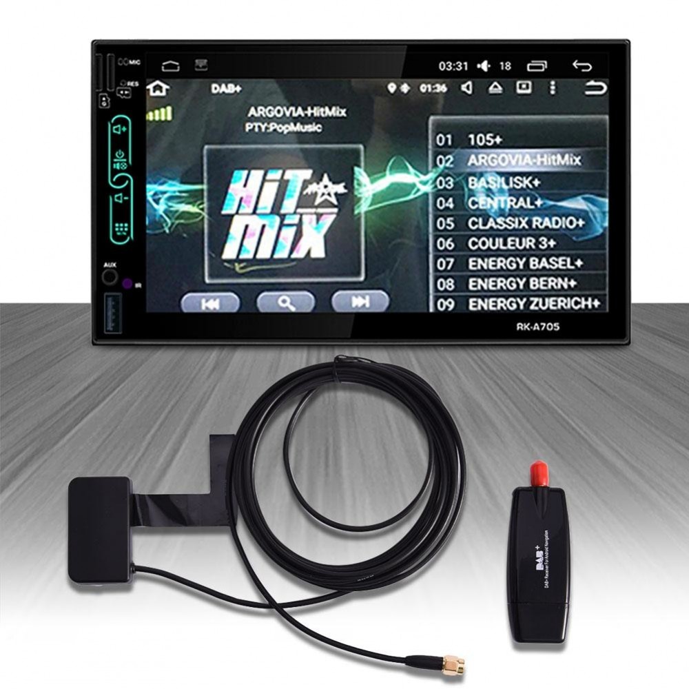 Car DAB Antenna With USB Adapter Receiver For Android 4.4 5.1 6.0 7.1 Car Player Applicable For Europe Australia dab adapter usb
