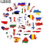 50 PCS National Flags Stickers Toys for Children Countries Map Travel Sticker to DIY Scrapbooking Suitcase Laptop Car Motorcycle