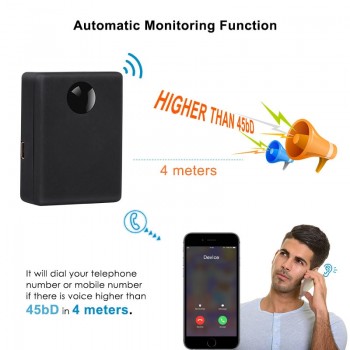 N9 GSM Listening Device In Acoustic Alarm Mini GSM Spy Device Voice Surveillance System Quad Band 2 Mic 12-15 Days Standby time