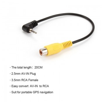 AV conversion Gps Video Cable GPS AV IN Adaptor 2.5mm AV-IN Cable Car Rear View Camera TO GPS