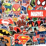 NEW 50 Pcs/Lot Stickers For MARVEL Super Hero DC For Car Laptop Notebook Decal Fridge Skateboard Batman Superman Hulk Iron Man