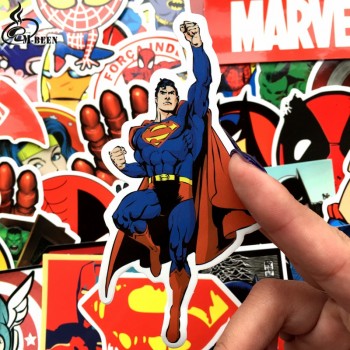 NEW 50 Pcs/Lot Stickers For MARVEL Super Hero DC For Car Laptop Notebook Decal Fridge Skateboard Batman Superman Hulk Iron Man