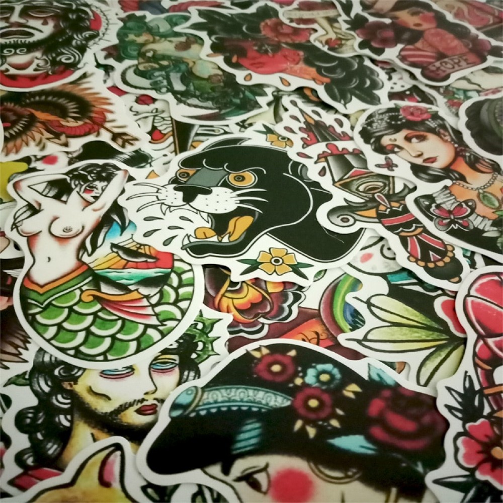 50 Pcs Restoring Ancient Ways School Waterproof Sticker for Car Laptop Motorcycle Luggage Guitar Decorate Cool Toy Stickers