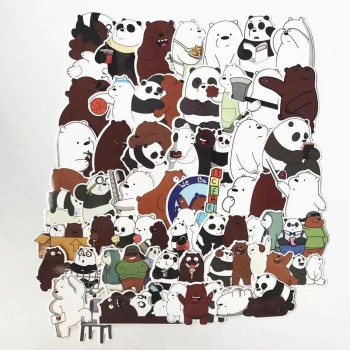 TD ZW 42 Pcs/Lot American Anime We Bare Bears Sticker Decal for Children Christmas Gifts Backpack Notebook Waterproof Stickers