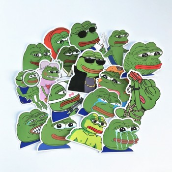 TD ZW 2018 17Pcs/lot Pepe Sad Frog Stickers Decal For Snowboard Luggage Car Fridge Car- Styling Laptop Stickers