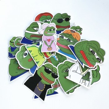 TD ZW 2018 17Pcs/lot Pepe Sad Frog Stickers Decal For Snowboard Luggage Car Fridge Car- Styling Laptop Stickers