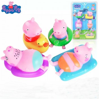 4PCS/SET Genuine PEPPA PIG pack of 4 action figure playset - peppa George daddy mammy play water- kids TOY gift Original box