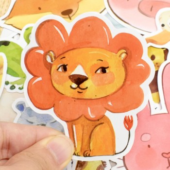 50 PCS Colorful Animals Sticker Toys For Children Watercolor Cute Anime Cartoon Decal Stickers to DIY Laptop Luggage Skateboard
