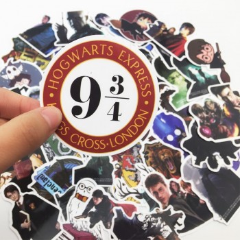 52 PCS Harry Potter Hogwarts Stickers Cartoon Waterproof DIY Decals Sticker for Fridge Suitcase Stationery Developer Decor