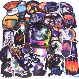 100pcs Pretty Galaxy Universe Astronaut Stickers for Luggage Laptop Decal Skateboard Stickers Bicycle Car Guitar Fridge Sticker