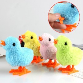 1PCS Cute Plush Wind Up Chicken Kids Educational Toy Clockwork Jumping Walking Chicks Toys For Children Baby Gifts Random Color