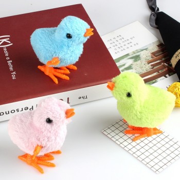 1PCS Cute Plush Wind Up Chicken Kids Educational Toy Clockwork Jumping Walking Chicks Toys For Children Baby Gifts Random Color