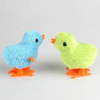 1PCS Cute Plush Wind Up Chicken Kids Educational Toy Clockwork Jumping Walking Chicks Toys For Children Baby Gifts Random Color