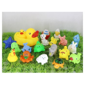2018 New Optional 23 animals Lovely Mixed Animals Colorful Soft Rubber Float Squeeze Sound Squeaky Bathing Toy For Baby GYH