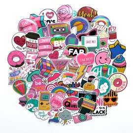 60 pcs/pack PVC Waterproof Pink Girls Fun Sticker Toys The Luggage Stickers For Moto Car amp; Suitcase Cool Fashion Laptop stickers
