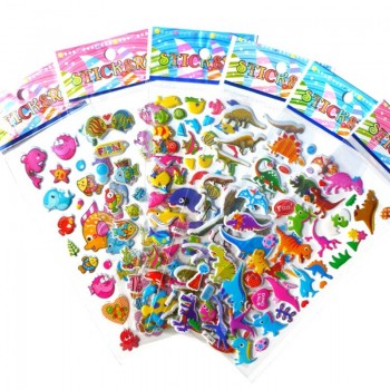 10 Sheets Spiderman Dinosaur DIY Stickers 3d Cartoon Children Stickers Child Toys Emoji PVC Scrapbook Gifts For Kids pegatinas