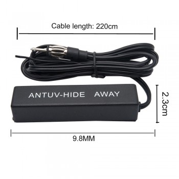 Black Electronic Auto Car Stereo Aerial AM FM Radio Hidden Hide Amplified Antenn