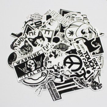 100 PCS Black and White Cool DIY Stickers For Skateboard Laptop Luggage Snowboard Fridge Phone Toy Styling Home Decor Stickers