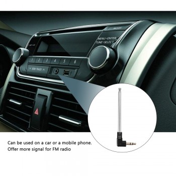 Onever 3.5mm FM Radio Antenna Retractable Aerial for Auto Car Mobile Cell Phone