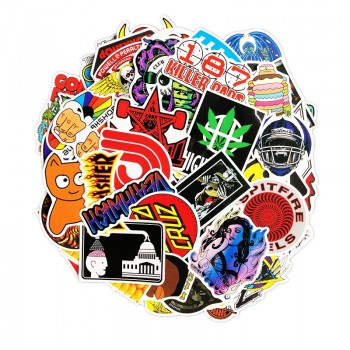 100 PCS Skateboard Fashion brand Logo Waterproof Sticker For Luggage Car Guaitar Skateboard Phone Laptop Bicycle Moto Stickers