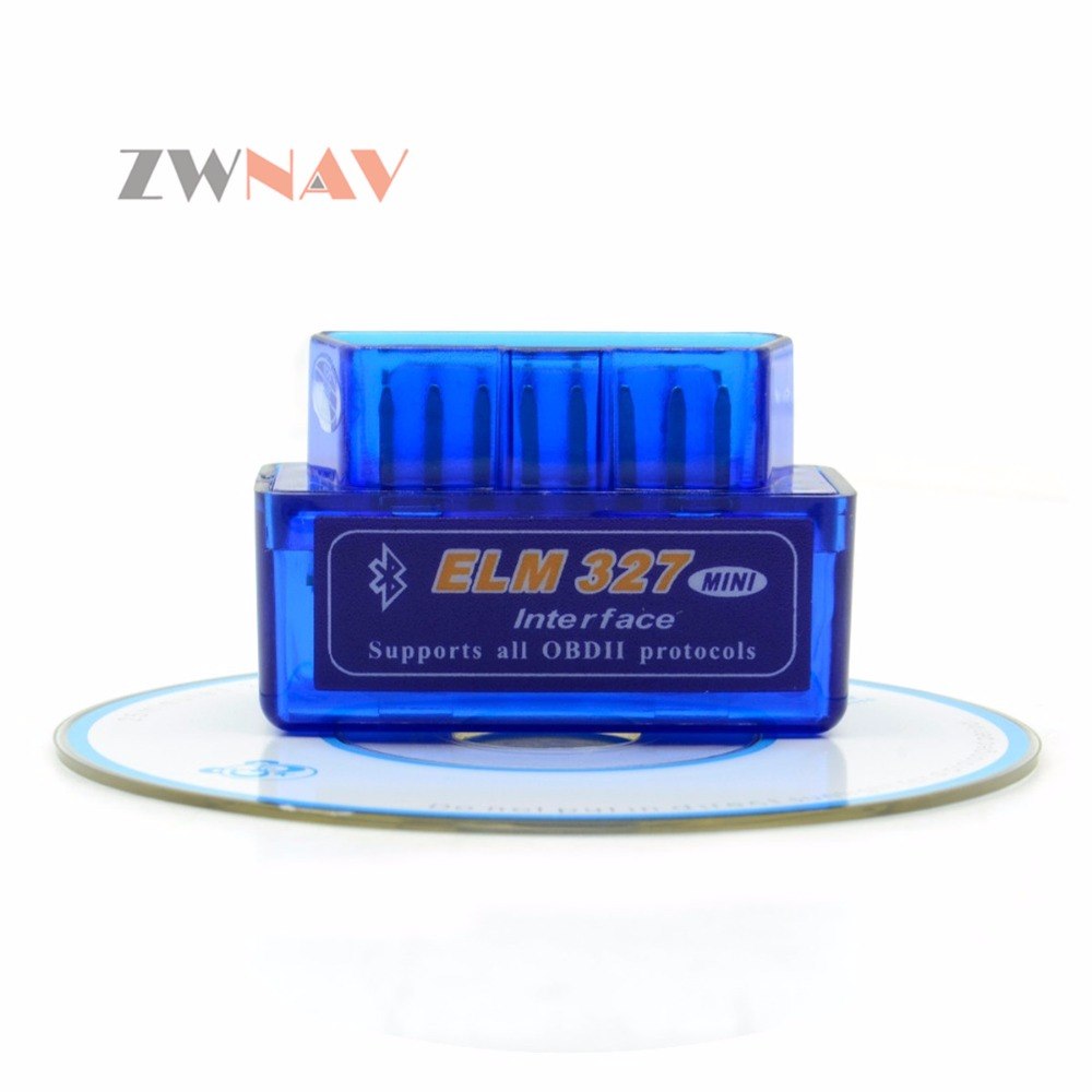 ZWNAV Hot Sale Super Mini Elm327 Bluetooth OBD2 Elm 327 Android Adapter Car Scanner OBD 2 Elm-327 V1.5 OBDII Auto Diagnostic
