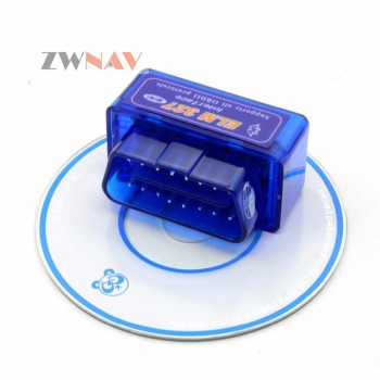 ZWNAV Hot Sale Super Mini Elm327 Bluetooth OBD2 Elm 327 Android Adapter Car Scanner OBD 2 Elm-327 V1.5 OBDII Auto Diagnostic