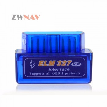 ZWNAV Hot Sale Super Mini Elm327 Bluetooth OBD2 Elm 327 Android Adapter Car Scanner OBD 2 Elm-327 V1.5 OBDII Auto Diagnostic
