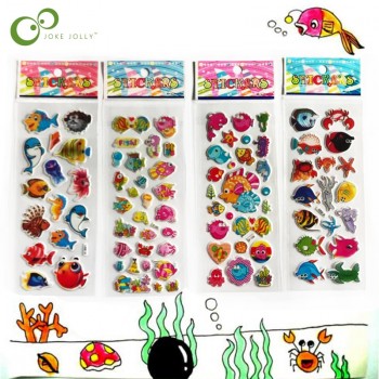 5 Sheets/set Marine life Animals Scrapbooking Bubble Puffy Stickers Sea Fishes stickers Kawaii Emoji Reward Kids Toys YYY GYH